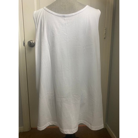 NWOT Woman Within Mauritius White Cotton scoop neck Tank Size 2XL (26/28) - Picture 3 of 7
